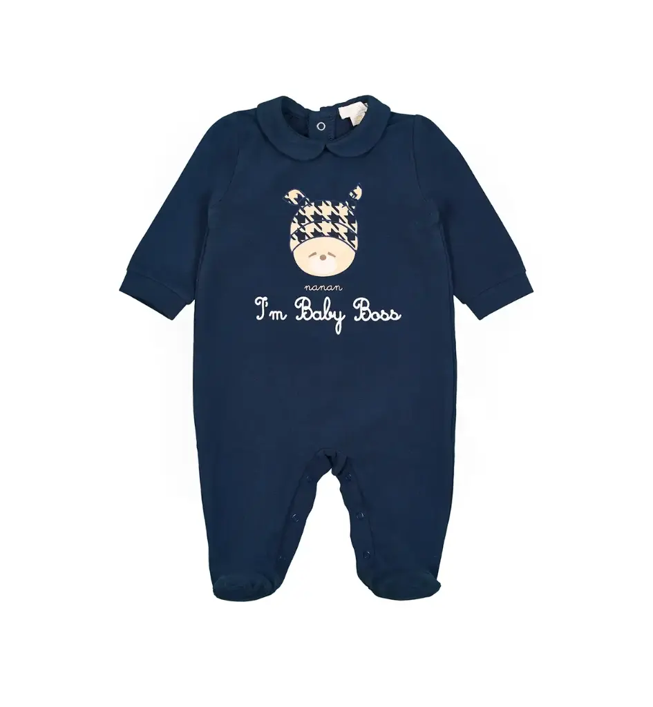 Nanan i'm babyboss jumpsuit donkerblauw