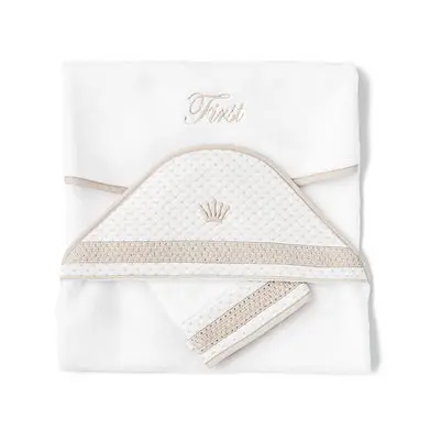 First Silent Sands badcape en washand