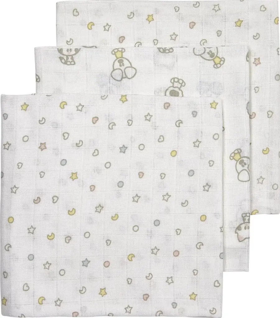 Woezel en Pip hydrofiele doeken. 3 stuks 120x120cm