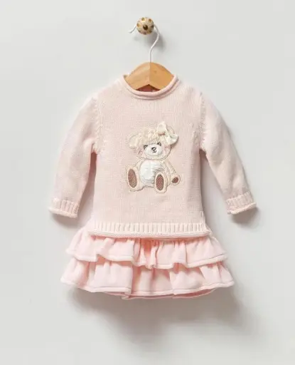 Roze setje met beer 6-9 maanden.