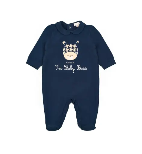 Nanan i'm babyboss jumpsuit donkerblauw
