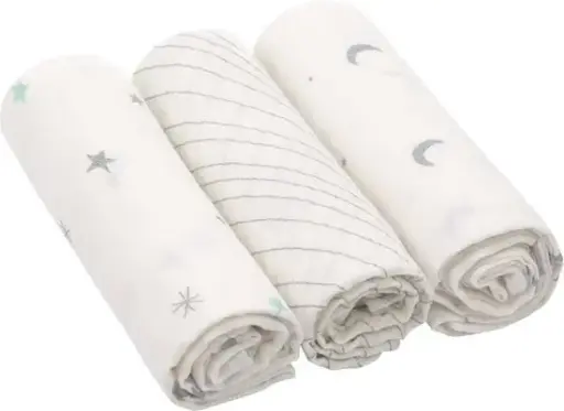 Lassig hydrofiele doeken L stars en moon 3 stuks